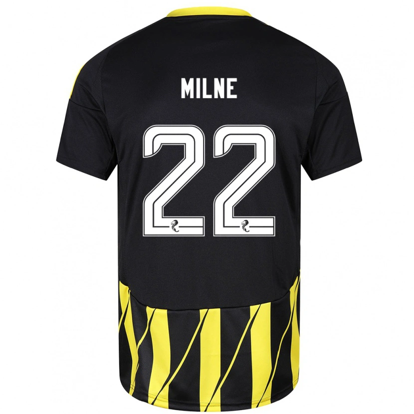 Danxen Herren Jack Milne #22 Schwarz Gelb Auswärtstrikot Trikot 2024/25 T-Shirt Schweiz