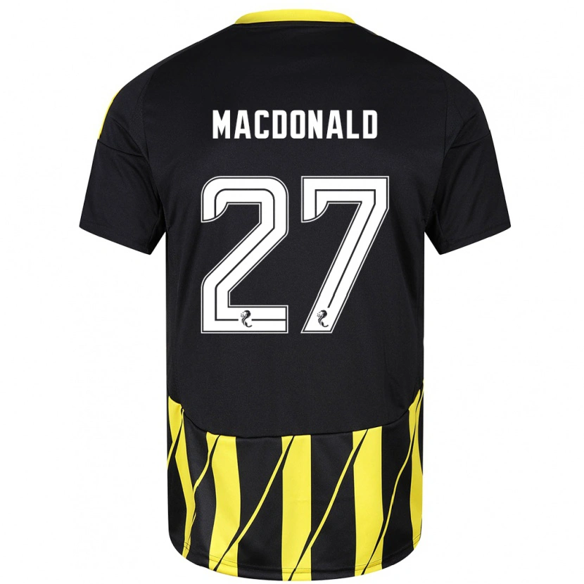 Danxen Herren Angus Macdonald #27 Schwarz Gelb Auswärtstrikot Trikot 2024/25 T-Shirt Schweiz