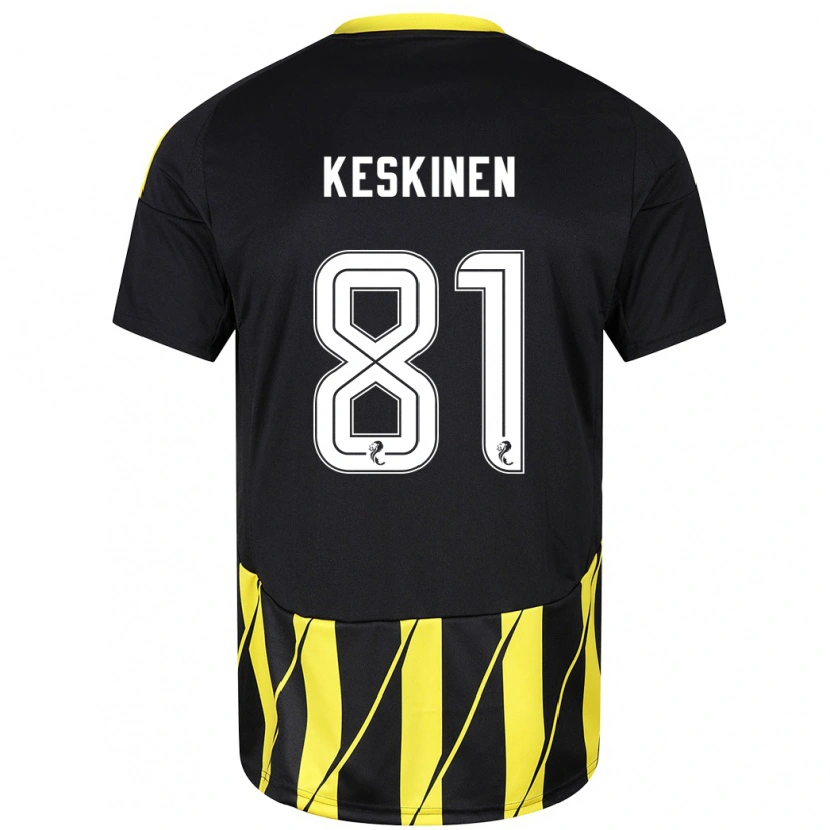 Danxen Herren Topi Keskinen #81 Schwarz Gelb Auswärtstrikot Trikot 2024/25 T-Shirt Schweiz