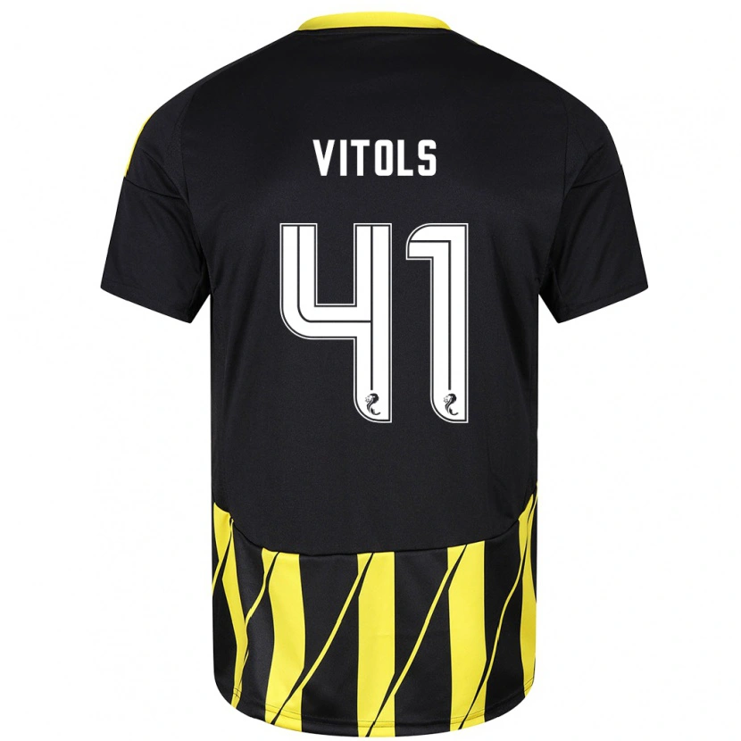 Danxen Herren Rodrigo Vitols #41 Schwarz Gelb Auswärtstrikot Trikot 2024/25 T-Shirt Schweiz