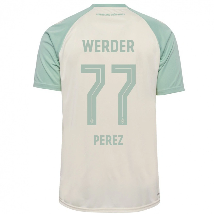 Danxen Herren Catalina Pérez #77 Cremeweiß Hellgrün Auswärtstrikot Trikot 2024/25 T-Shirt Schweiz