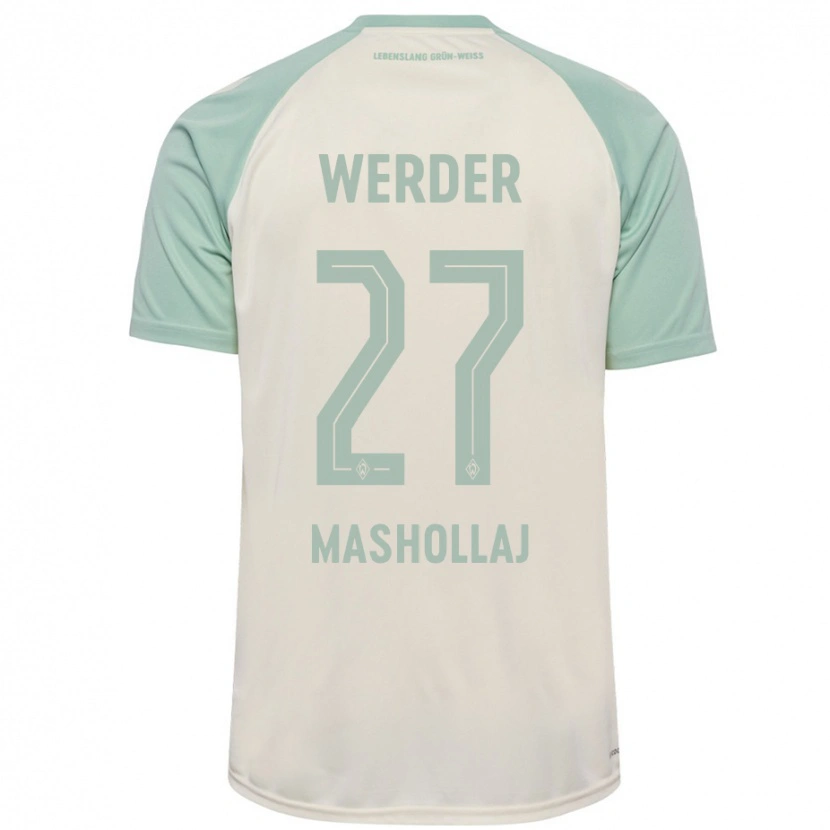 Danxen Herren Benjamin Mashollaj #27 Cremeweiß Hellgrün Auswärtstrikot Trikot 2024/25 T-Shirt Schweiz