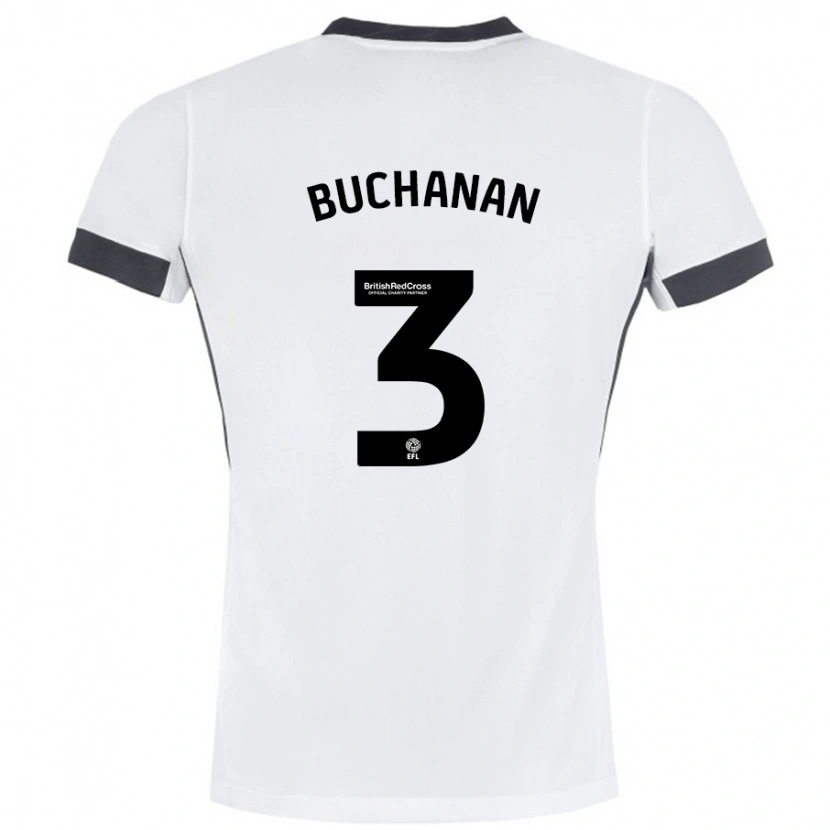 Danxen Herren Lee Buchanan #3 Weiß Schwarz Auswärtstrikot Trikot 2024/25 T-Shirt Schweiz