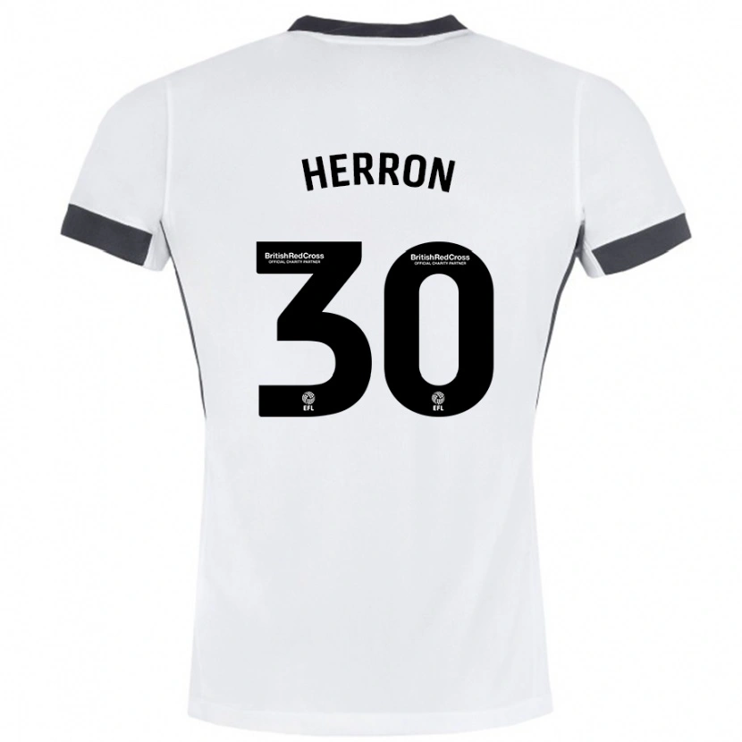 Danxen Herren Neve Herron #30 Weiß Schwarz Auswärtstrikot Trikot 2024/25 T-Shirt Schweiz