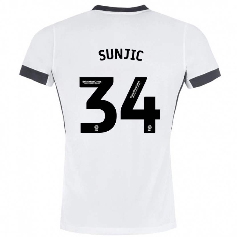 Danxen Herren Ivan Sunjic #34 Weiß Schwarz Auswärtstrikot Trikot 2024/25 T-Shirt Schweiz