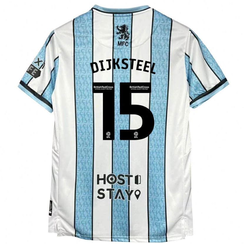 Danxen Herren Anfernee Dijksteel #15 Weiß Blau Auswärtstrikot Trikot 2024/25 T-Shirt Schweiz