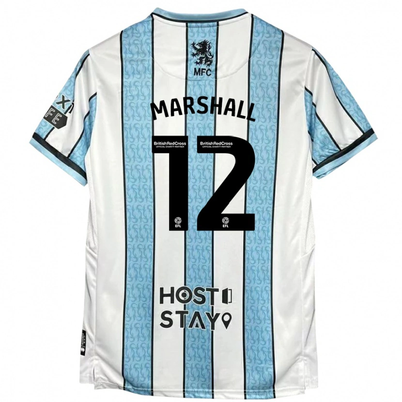 Danxen Herren Eve Marshall #12 Weiß Blau Auswärtstrikot Trikot 2024/25 T-Shirt Schweiz