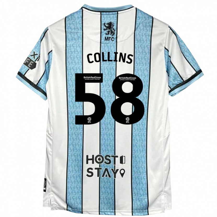 Danxen Herren Sam Collins #58 Weiß Blau Auswärtstrikot Trikot 2024/25 T-Shirt Schweiz