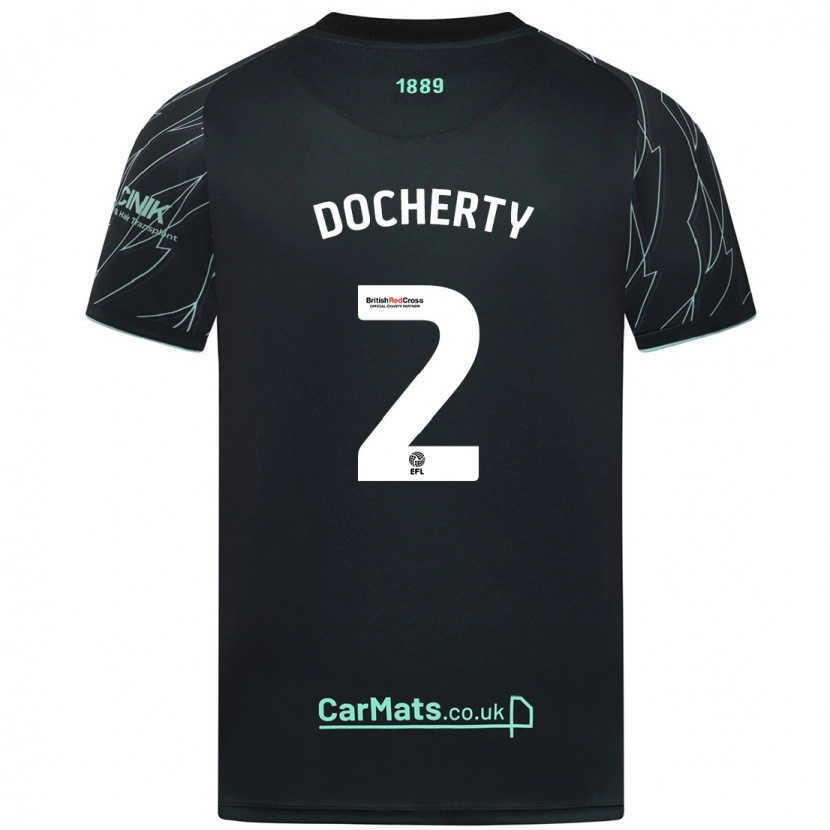 Danxen Herren Charley Docherty #2 Schwarz Grün Auswärtstrikot Trikot 2024/25 T-Shirt Schweiz