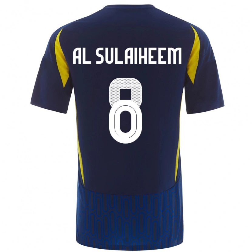 Danxen Herren Abdulmajeed Al-Sulayhim #8 Blau Gelb Auswärtstrikot Trikot 2024/25 T-Shirt Schweiz