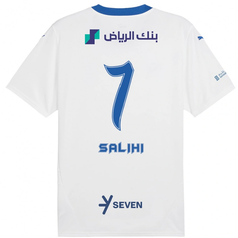 Danxen Herren Shokhan Salihi #7 Weiß Blau Auswärtstrikot Trikot 2024/25 T-Shirt Schweiz