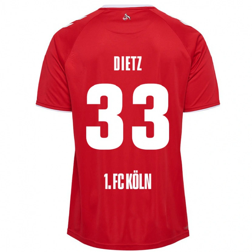 Danxen Herren Florian Dietz #33 Rot Weiß Auswärtstrikot Trikot 2024/25 T-Shirt Schweiz