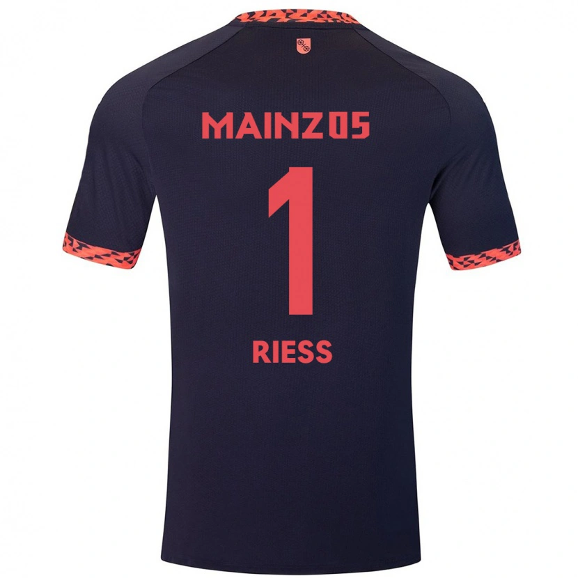 Danxen Herren Lasse Rieß #1 Blau Korallenrot Auswärtstrikot Trikot 2024/25 T-Shirt Schweiz