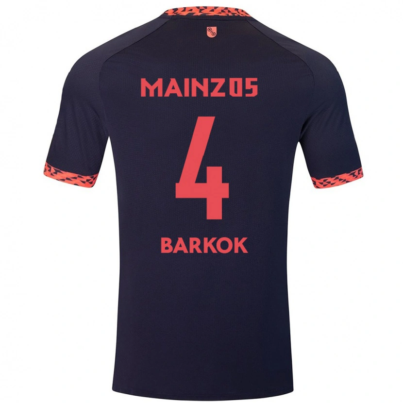 Danxen Herren Aymen Barkok #4 Blau Korallenrot Auswärtstrikot Trikot 2024/25 T-Shirt Schweiz