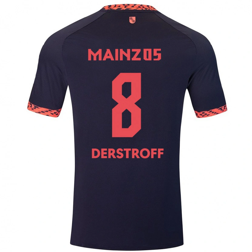 Danxen Herren Julian-Maurice Derstroff #8 Blau Korallenrot Auswärtstrikot Trikot 2024/25 T-Shirt Schweiz