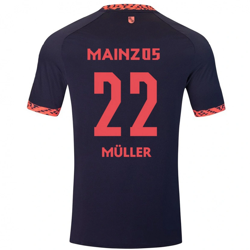 Danxen Herren Tim Müller #22 Blau Korallenrot Auswärtstrikot Trikot 2024/25 T-Shirt Schweiz