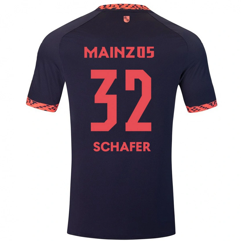 Danxen Herren Ann-Christin Schäfer #32 Blau Korallenrot Auswärtstrikot Trikot 2024/25 T-Shirt Schweiz