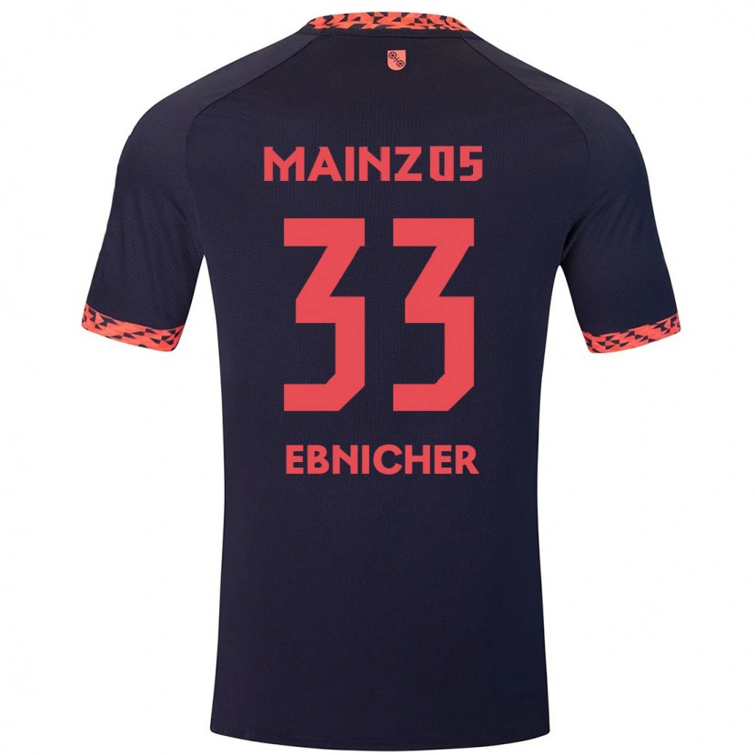 Danxen Herren Sabine Ebnicher #33 Blau Korallenrot Auswärtstrikot Trikot 2024/25 T-Shirt Schweiz