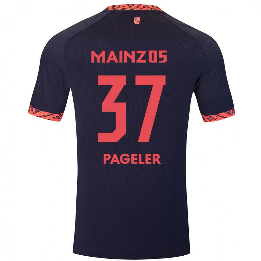 Danxen Herren Maja Pageler #37 Blau Korallenrot Auswärtstrikot Trikot 2024/25 T-Shirt Schweiz