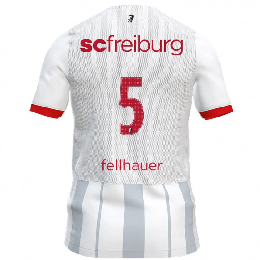 Danxen Herren Kim Fellhauer #5 Weiß Grau Auswärtstrikot Trikot 2024/25 T-Shirt Schweiz