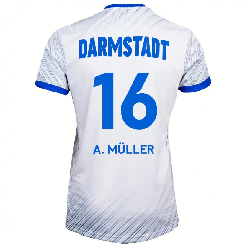 Danxen Herren Andreas Müller #16 Weiß Blau Auswärtstrikot Trikot 2024/25 T-Shirt Schweiz