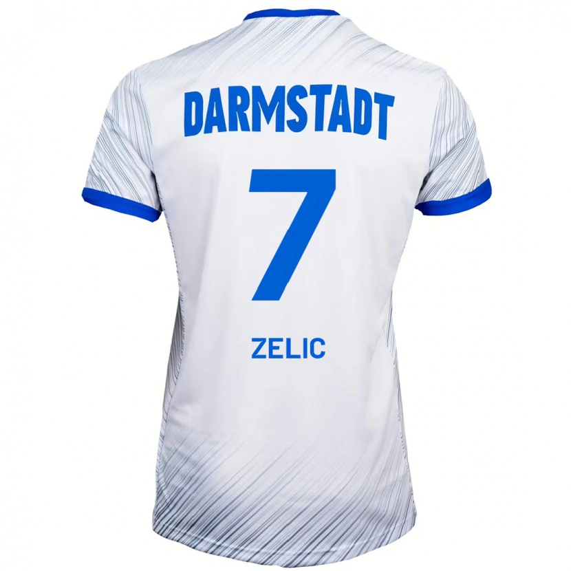 Danxen Herren Mateo Zelic #7 Weiß Blau Auswärtstrikot Trikot 2024/25 T-Shirt Schweiz