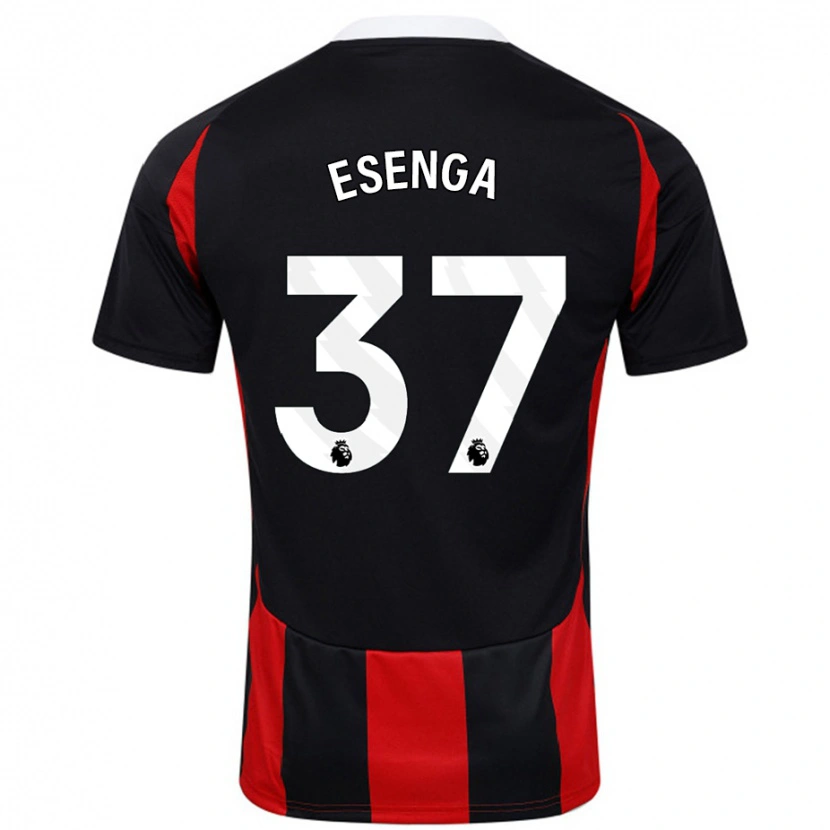 Danxen Herren Jonathan Esenga #37 Schwarz Rot Auswärtstrikot Trikot 2024/25 T-Shirt Schweiz