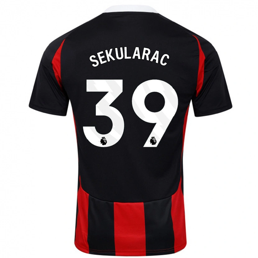 Danxen Herren Kristian Sekularac #39 Schwarz Rot Auswärtstrikot Trikot 2024/25 T-Shirt Schweiz