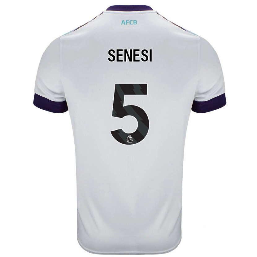 Danxen Herren Marcos Senesi #5 Weiß Grün Lila Auswärtstrikot Trikot 2024/25 T-Shirt Schweiz