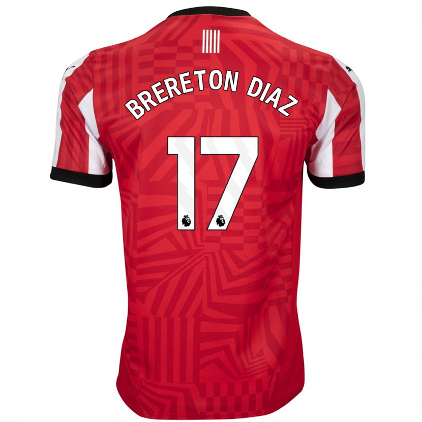 Danxen Damen Ben Brereton Díaz #17 Rot Weiß Heimtrikot Trikot 2024/25 T-Shirt Schweiz