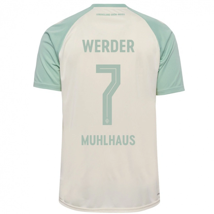 Danxen Damen Larissa Mühlhaus #7 Cremeweiß Hellgrün Auswärtstrikot Trikot 2024/25 T-Shirt Schweiz