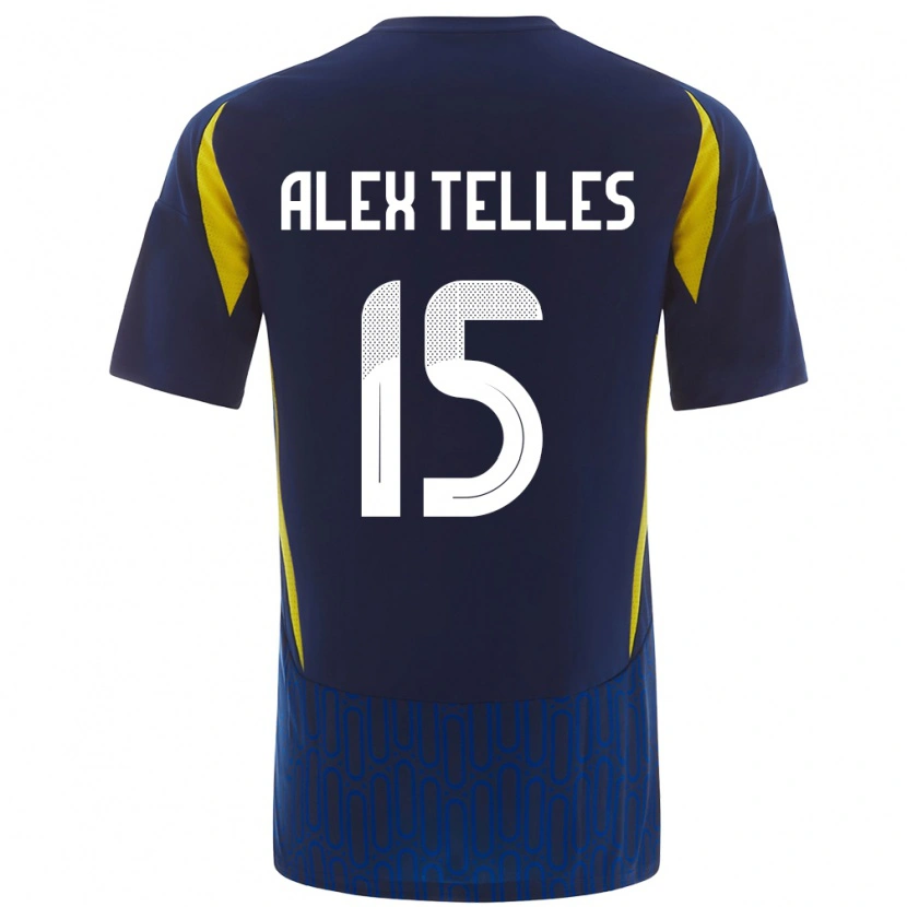 Danxen Damen Alex Telles #15 Blau Gelb Auswärtstrikot Trikot 2024/25 T-Shirt Schweiz