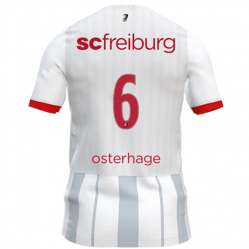 Danxen Damen Patrick Osterhage #6 Weiß Grau Auswärtstrikot Trikot 2024/25 T-Shirt Schweiz