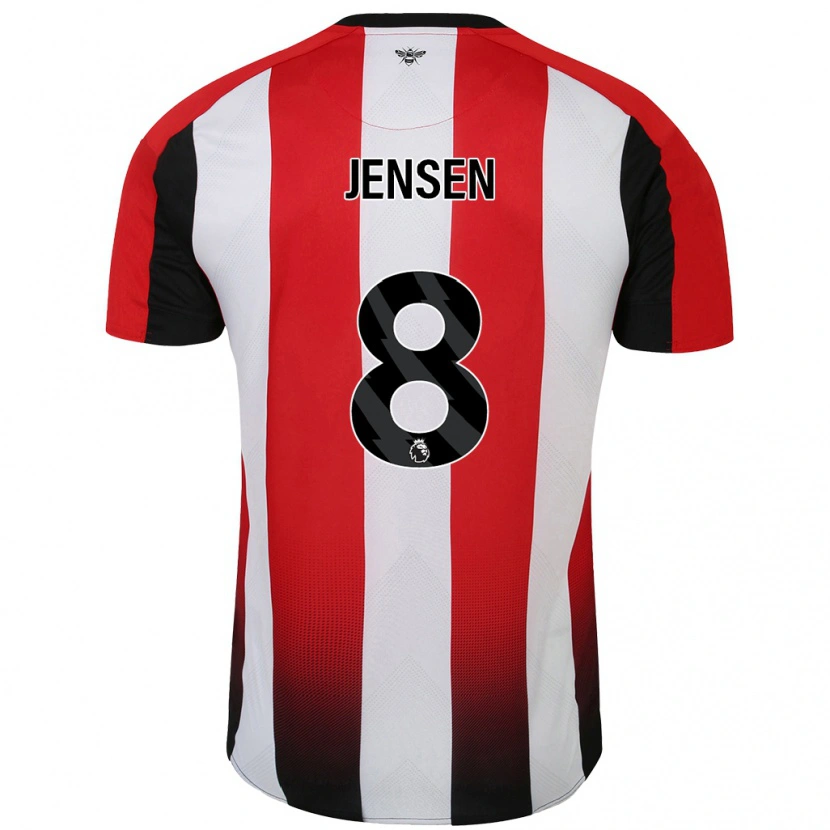 Danxen Kinder Mathias Jensen #8 Rot Weiß Heimtrikot Trikot 2024/25 T-Shirt Schweiz