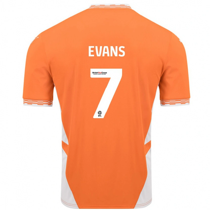 Danxen Kinder Lee Evans #7 Orange Weiß Heimtrikot Trikot 2024/25 T-Shirt Schweiz