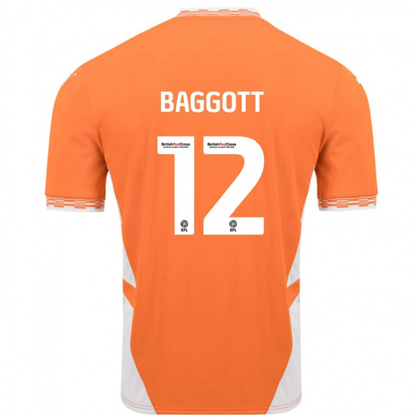 Danxen Kinder Elkan Baggott #12 Orange Weiß Heimtrikot Trikot 2024/25 T-Shirt Schweiz