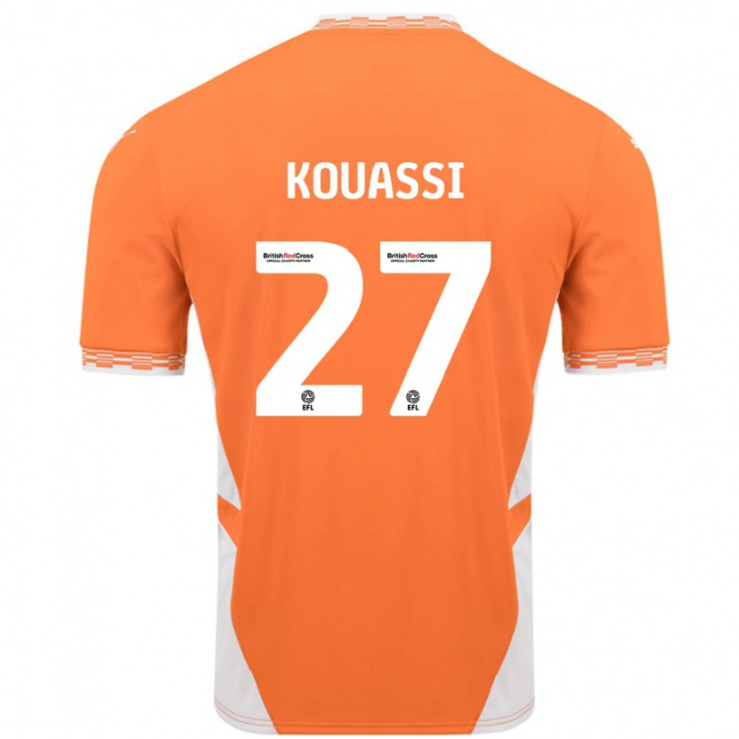 Danxen Kinder Kylian Kouassi #27 Orange Weiß Heimtrikot Trikot 2024/25 T-Shirt Schweiz