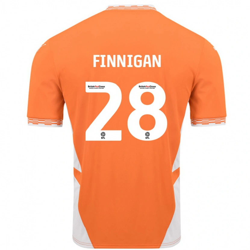 Danxen Kinder Ryan Finnigan #28 Orange Weiß Heimtrikot Trikot 2024/25 T-Shirt Schweiz