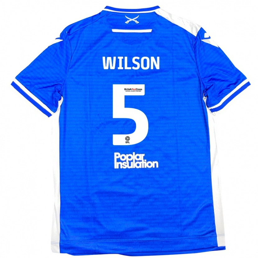 Danxen Kinder James Wilson #5 Blau Weiß Heimtrikot Trikot 2024/25 T-Shirt Schweiz