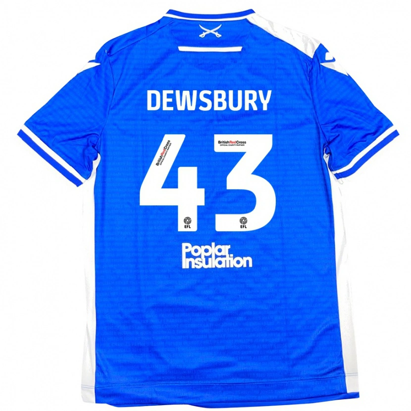 Danxen Kinder Ollie Dewsbury #43 Blau Weiß Heimtrikot Trikot 2024/25 T-Shirt Schweiz