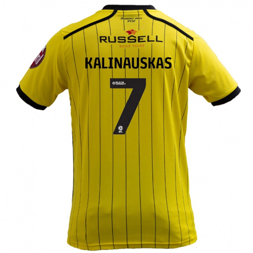 Danxen Kinder Tomas Kalinauskas #7 Gelb Heimtrikot Trikot 2024/25 T-Shirt Schweiz