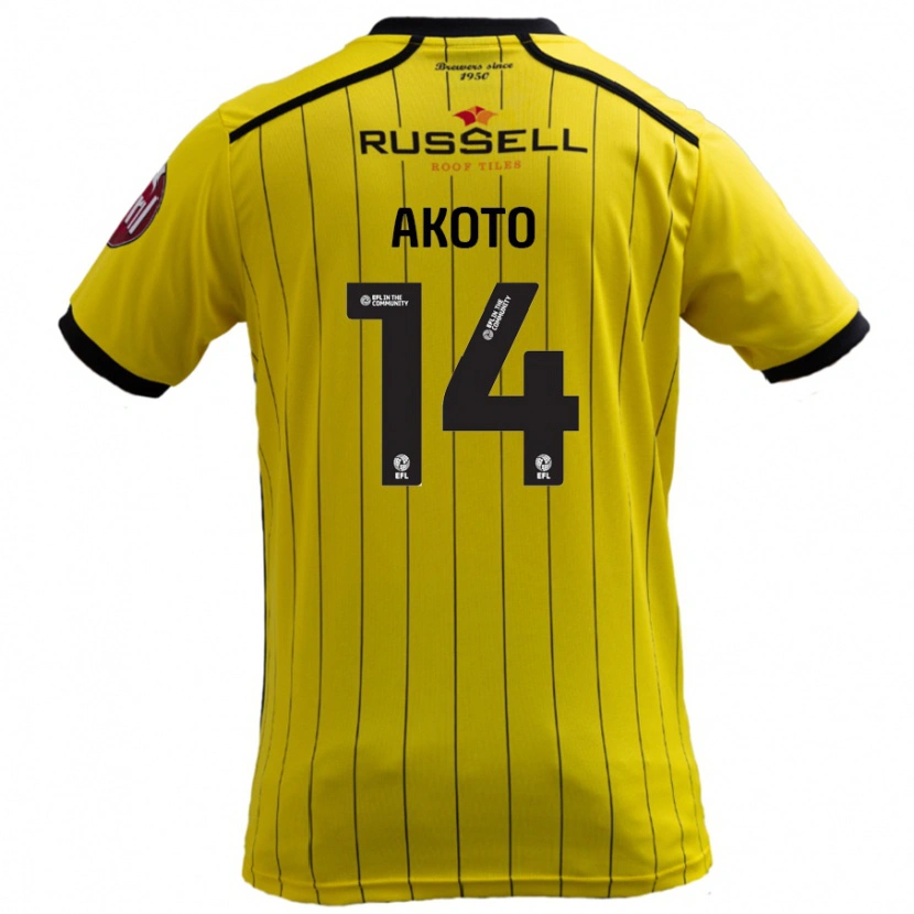 Danxen Kinder Nick Akoto #14 Gelb Heimtrikot Trikot 2024/25 T-Shirt Schweiz