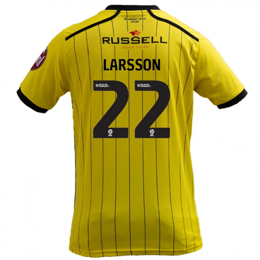 Danxen Kinder Julian Larsson #22 Gelb Heimtrikot Trikot 2024/25 T-Shirt Schweiz