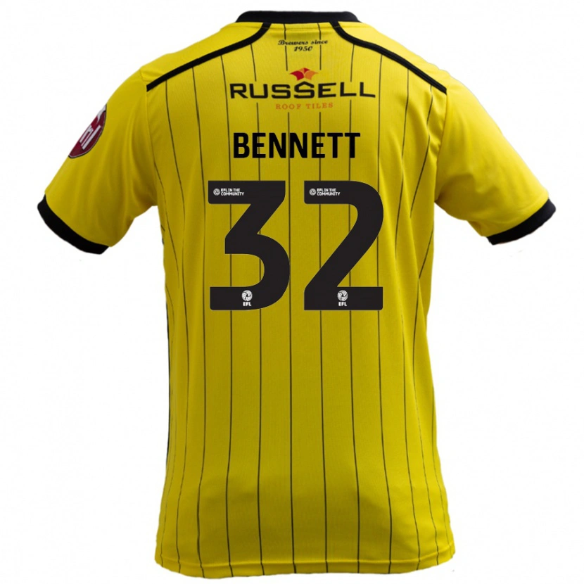 Danxen Kinder Mason Bennett #32 Gelb Heimtrikot Trikot 2024/25 T-Shirt Schweiz