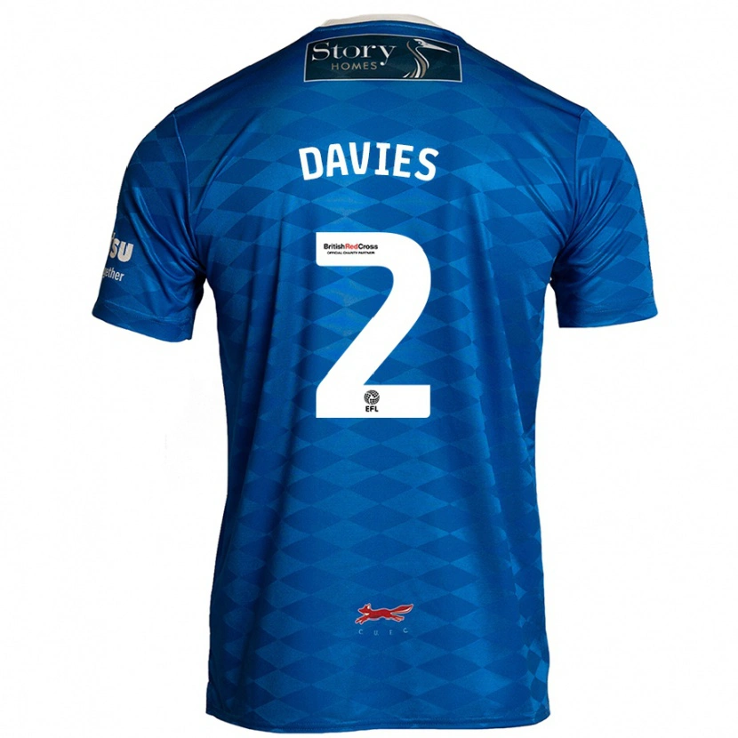 Danxen Kinder Archie Davies #2 Blau Heimtrikot Trikot 2024/25 T-Shirt Schweiz