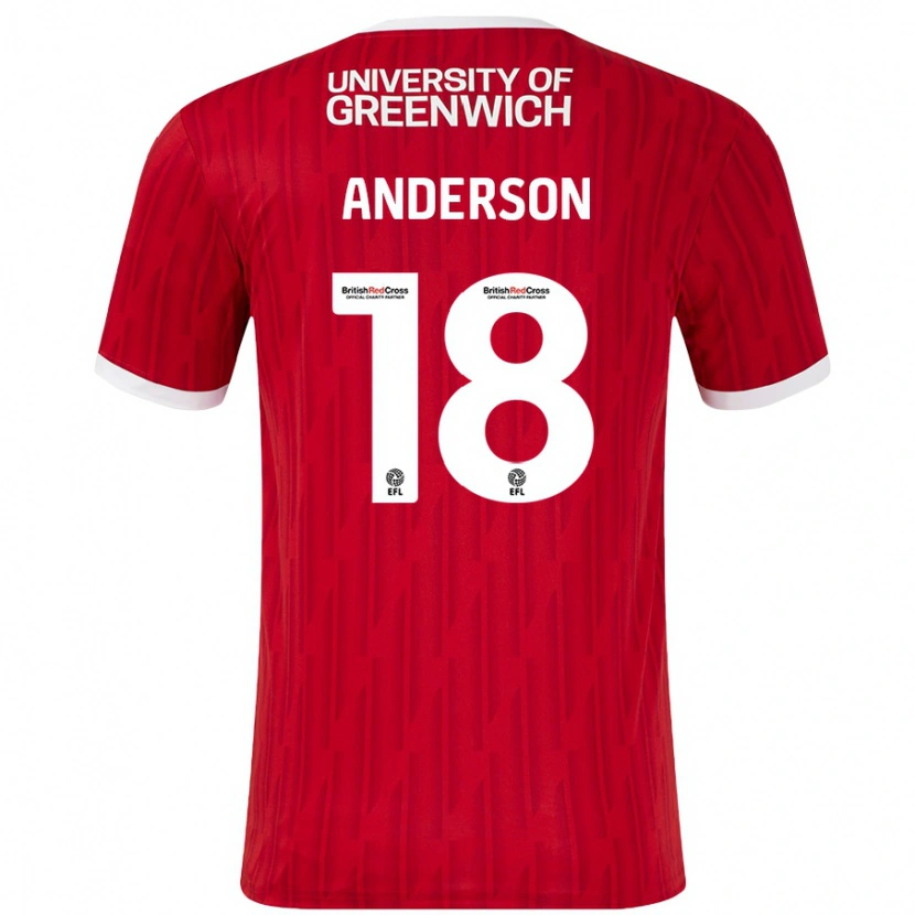 Danxen Kinder Karoy Anderson #18 Rot Weiß Heimtrikot Trikot 2024/25 T-Shirt Schweiz