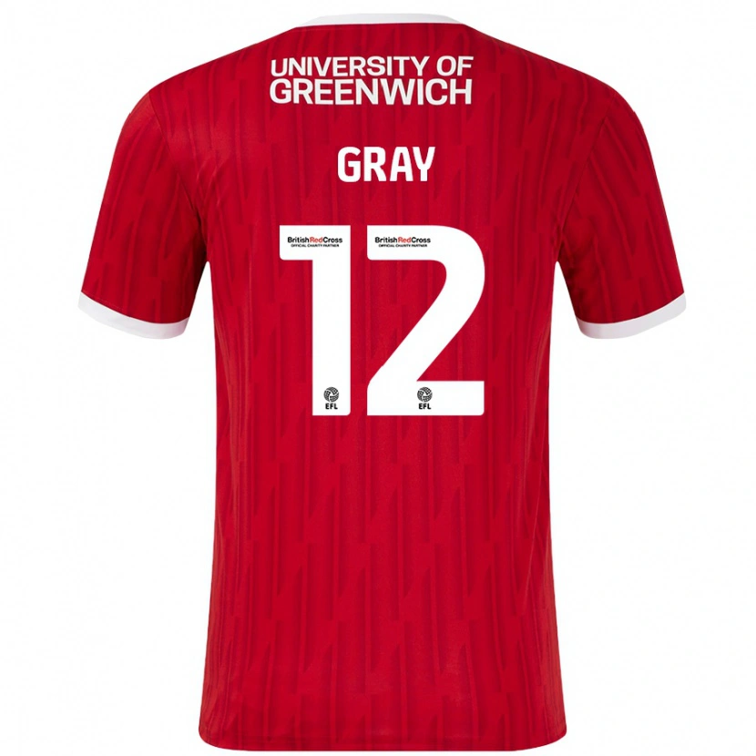 Danxen Kinder Jessica Gray #12 Rot Weiß Heimtrikot Trikot 2024/25 T-Shirt Schweiz