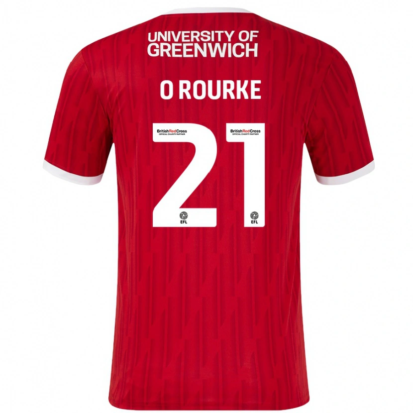 Danxen Kinder Sophie O'rourke #21 Rot Weiß Heimtrikot Trikot 2024/25 T-Shirt Schweiz