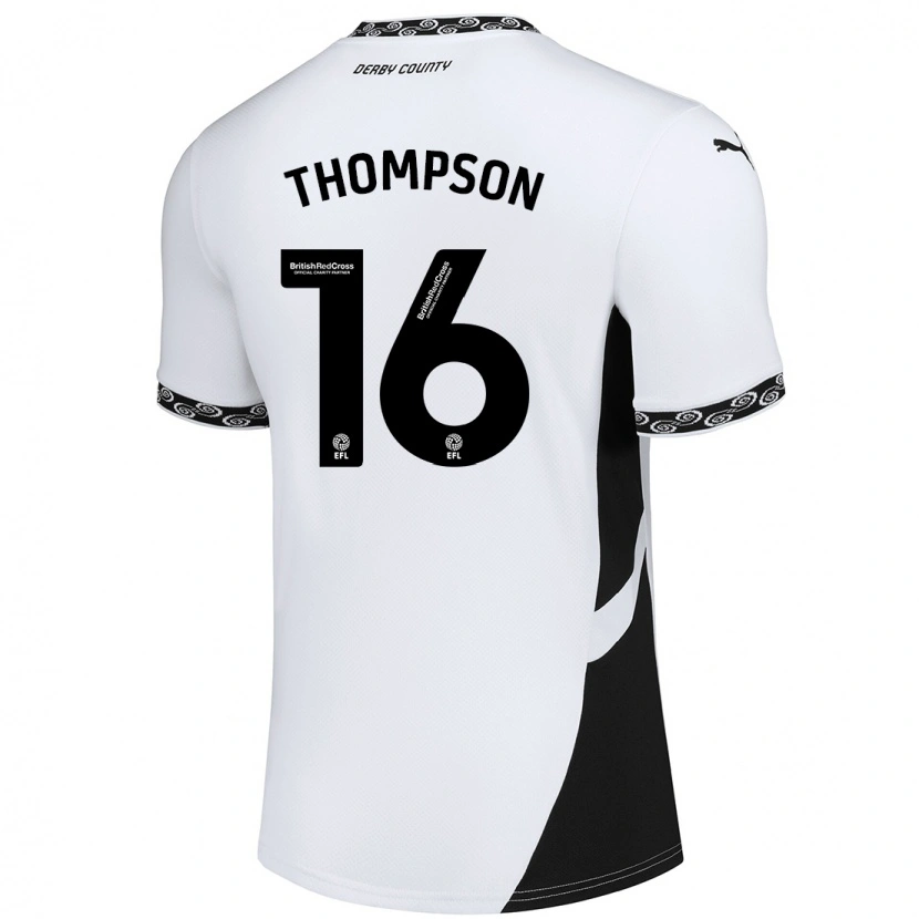 Danxen Kinder Liam Thompson #16 Weiß Schwarz Heimtrikot Trikot 2024/25 T-Shirt Schweiz