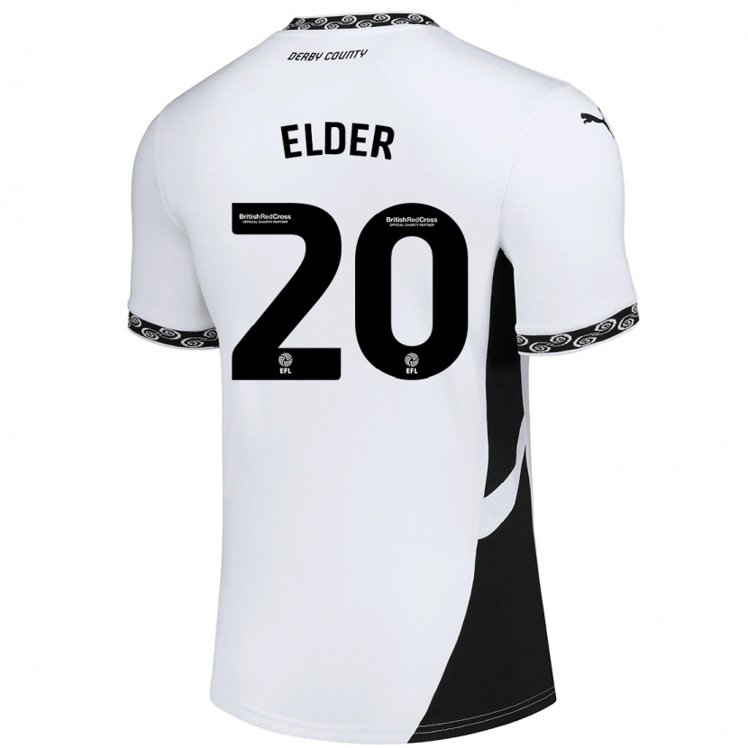 Danxen Kinder Callum Elder #20 Weiß Schwarz Heimtrikot Trikot 2024/25 T-Shirt Schweiz